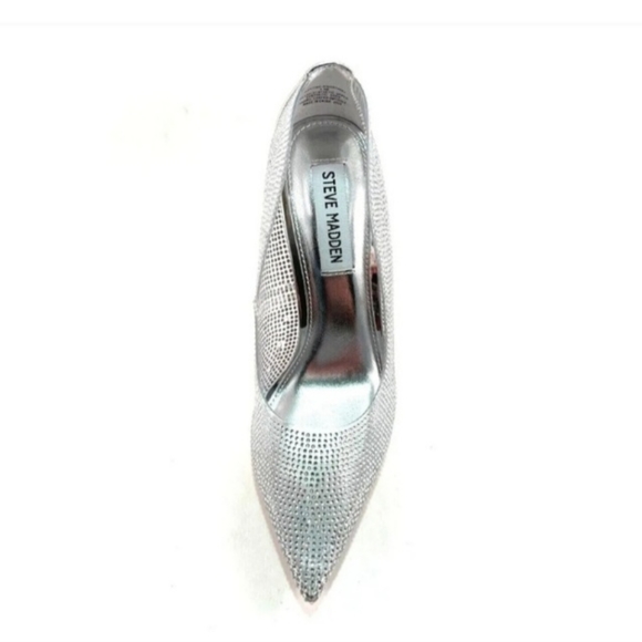 Steve Madden Martina-R Rhinestone Embellished Stiletto Pumps Silver SZ 7 NEW - Picture 5 of 16